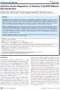 Cover page: Selective Down-Regulation of Nuclear Poly(ADP-Ribose) Glycohydrolase