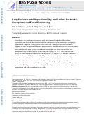 Cover page: Early Environmental Unpredictability: Implications for Youth’s Perceptions and Social Functioning