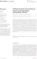 Cover page: Defining tropism and activity of natural and engineered extracellular vesicles