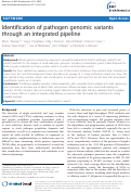 Cover page: Identification of pathogen genomic variants through an integrated pipeline