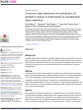 Cover page: Common data elements for predictors of pediatric sepsis: A framework to standardize data collection