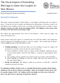 Cover page of The Fiscal Impact of Extending Marriage to Same-Sex Couples in New Mexico