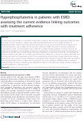 Cover page: Hyperphosphatemia in patients with ESRD: assessing the current evidence linking outcomes with treatment adherence