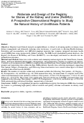 Cover page: Rationale and Design of the Registry for Stones of the Kidney and Ureter (ReSKU): A Prospective Observational Registry to Study the Natural History of Urolithiasis Patients.