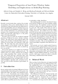 Cover page: Temporal Properties of Low Power Wireless Links: Modeling and Implications on Multi-Hop Routing