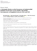 Cover page: A Systematic Review on the Occurrence of Antimicrobial-Resistant Escherichia coli in Poultry and Poultry Environments in Bangladesh between 2010 and 2021.