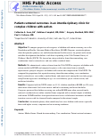 Cover page: Patient-Centered Outcomes in an Interdisciplinary Clinic for Complex Children with Autism.