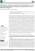 Cover page: Quantitative Analysis of Genomic DNA Degradation of E. coli Using Automated Gel Electrophoresis under Various Levels of Microwave Exposure.