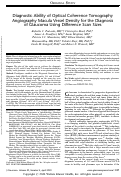 Cover page: Diagnostic Ability of Optical Coherence Tomography Angiography Macula Vessel Density for the Diagnosis of Glaucoma Using Difference Scan Sizes