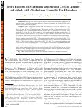 Cover page: Daily Patterns of Marijuana and Alcohol Co‐Use Among Individuals with Alcohol and Cannabis Use Disorders