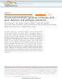 Cover page: Conserved nematode signalling molecules elicit plant defenses and pathogen resistance