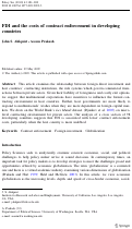 Cover page: FDI and the costs of contract enforcement in developing countries