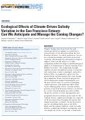 Cover page: Ecological Effects of Climate-Driven Salinity  Variation in the San Francisco Estuary:  Can We Anticipate and Manage the Coming Changes?