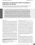 Cover page: Degradation of splicing factor SRSF3 contributes to progressive liver disease