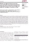 Cover page: Distinct peripheral blood monocyte and neutrophil transcriptional programs following intracerebral hemorrhage and different etiologies of ischemic stroke