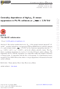 Cover page: Centrality dependence of high-pT D meson suppression in Pb-Pb collisions at sNN=2.76 TeV