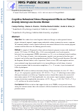 Cover page: Cognitive Behavioral Stress Management Effects on Prenatal Anxiety Among Low-Income Women