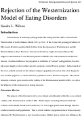 Cover page: Rejection of the Westernization Model of Eating Disorders