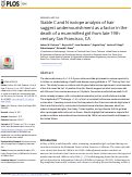 Cover page: Stable C and N isotope analysis of hair suggest undernourishment as a factor in the death of a mummified girl from late 19th century San Francisco, CA