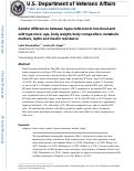 Cover page: Gender differences between hypocretin/orexin knockout and wild type mice: age, body weight, body composition, metabolic markers, leptin and insulin resistance