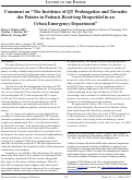 Cover page: Response: “The Incidence of QT Prolongation and Torsades des Pointes in Patients Receiving Droperidol in an  Urban Emergency Department”