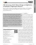 Cover page: 25th Anniversary Article: Rational Design and Applications of Hydrogels in Regenerative Medicine