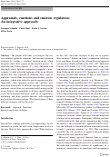 Cover page: Appraisals, emotions and emotion regulation: An integrative approach