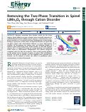 Cover page: Removing the Two-Phase Transition in Spinel LiMn2O4 through Cation Disorder