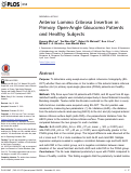 Cover page: Anterior Lamina Cribrosa Insertion in Primary Open-Angle Glaucoma Patients and Healthy Subjects