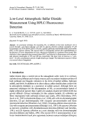 Cover page: Low-level atmospheric sulfur dioxide measurement using HPLC/fluorescence detection