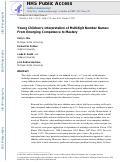 Cover page: Young Children's Interpretation of Multidigit Number Names: From Emerging Competence to Mastery