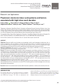 Cover page: Physicians’ electronic inbox work patterns and factors associated with high inbox work duration