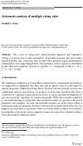 Cover page: Systematic analysis of multiple voting rules