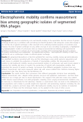 Cover page: Electrophoretic mobility confirms reassortment bias among geographic isolates of segmented RNA phages