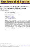 Cover page: Measurement&nbsp;of&nbsp;hard&nbsp;double-parton&nbsp;interactions&nbsp;in&nbsp;W(-&gt; lv) plus 2-jet events at root s=7 TeV with the ATLAS detector&nbsp;