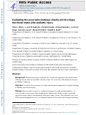 Cover page: Evaluating the association between obesity and discharge functional status after pediatric injury.