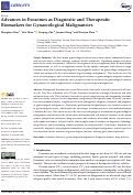 Cover page: Advances in Exosomes as Diagnostic and Therapeutic Biomarkers for Gynaecological Malignancies