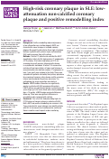 Cover page: High-risk coronary plaque in SLE: low-attenuation non-calcified coronary plaque and positive remodelling index