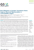 Cover page: Novel Mutations in Synaptic Transmission Genes Suppress Neuronal Hyperexcitation in Caenorhabditis elegans