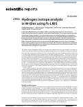 Cover page: Hydrogen isotope analysis in W-tiles using fs-LIBS