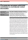 Cover page: Local molecular and global connectomic contributions to cross-disorder cortical abnormalities