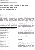 Cover page: Effect of pre-test genetic counseling for deaf adults on knowledge of genetic testing.