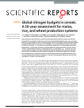 Cover page: Global nitrogen budgets in cereals: A 50-year assessment for maize, rice, and wheat production systems.