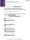 Cover page: The role of actors, targets, and witnesses: Examining gratitude exchanges in a social context