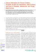 Cover page: Cancer Informatics for Cancer Centers: Scientific Drivers for Informatics, Data Science, and Care in Pediatric, Adolescent, and Young Adult Cancer.