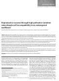 Cover page: Reproductive success through high pollinator visitation rates despite self incompatibility in an endangered wallflower