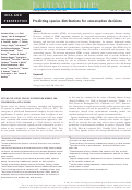 Cover page: Predicting species distributions for conservation decisions