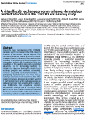 Cover page: A virtual faculty exchange program enhances dermatology resident education in the COVID-19 era: a survey study