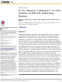 Cover page: In Vivo Selection of Resistant E. coli after Ingestion of Milk with Added Drug Residues