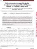 Cover page: Extensive sequence variation in the 3′ untranslated region of the KRAS gene in lung and ovarian cancer cases